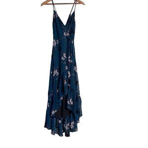 Abbeline Floral Hi Low Ruffled Hem Dress